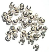100 4mm Silver Crimp Covers